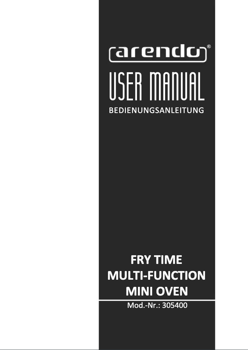 Page 1 de la notice Manuel utilisateur Arendo Frytime 305400