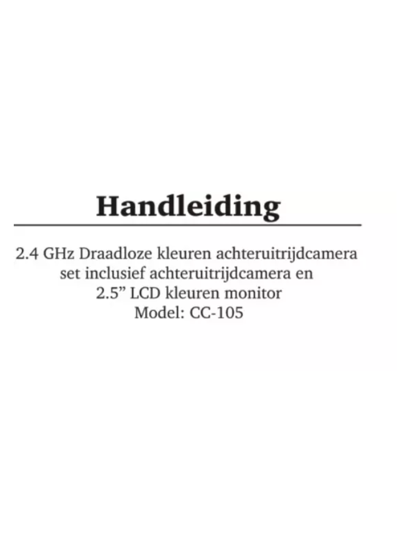 Page 1 de la notice Manuel utilisateur Trebs Comfortcam CC-105