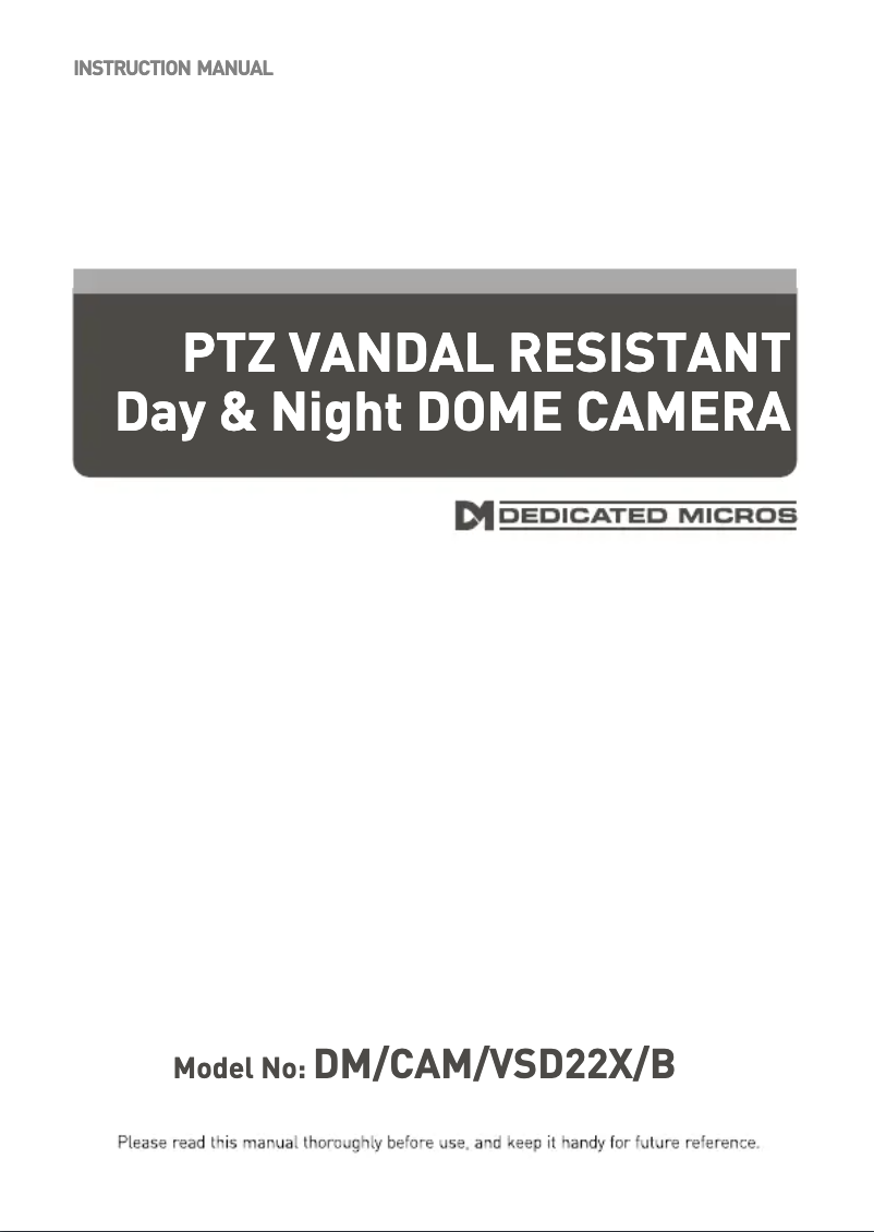 Page n°1 - Manuel utilisateur Dedicated Micros DM/CAM/VSD22X/B