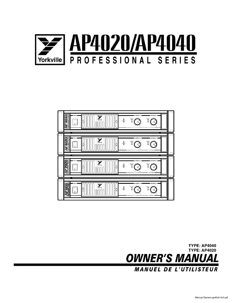 Page n°1 - Manuel utilisateur Yorkville AP4020