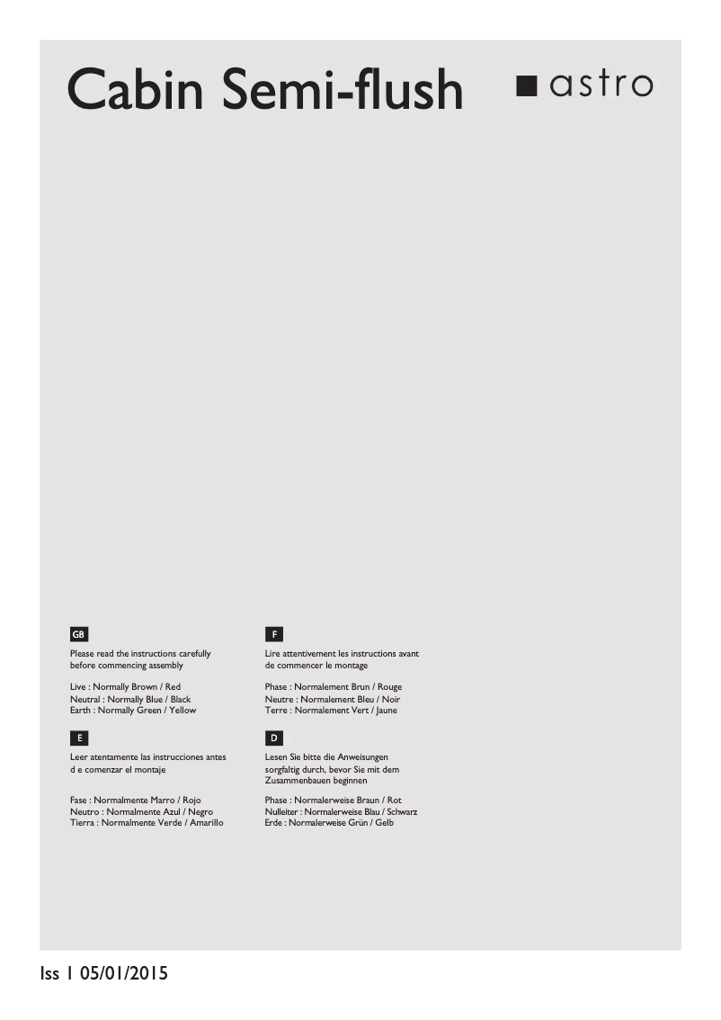Page n°1 - Manuel utilisateur Astro Cabin Semi-flush