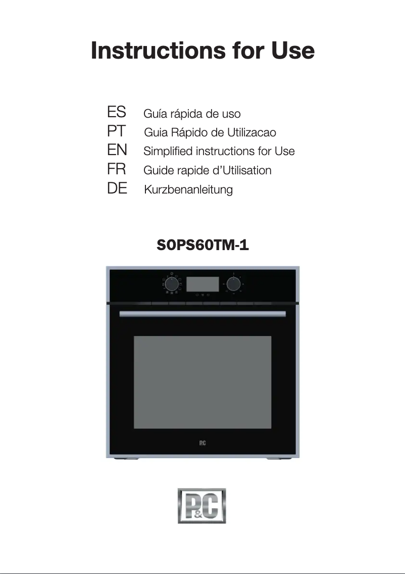Page 1 de la notice Manuel utilisateur Porter & Charles SOPS60TM-1