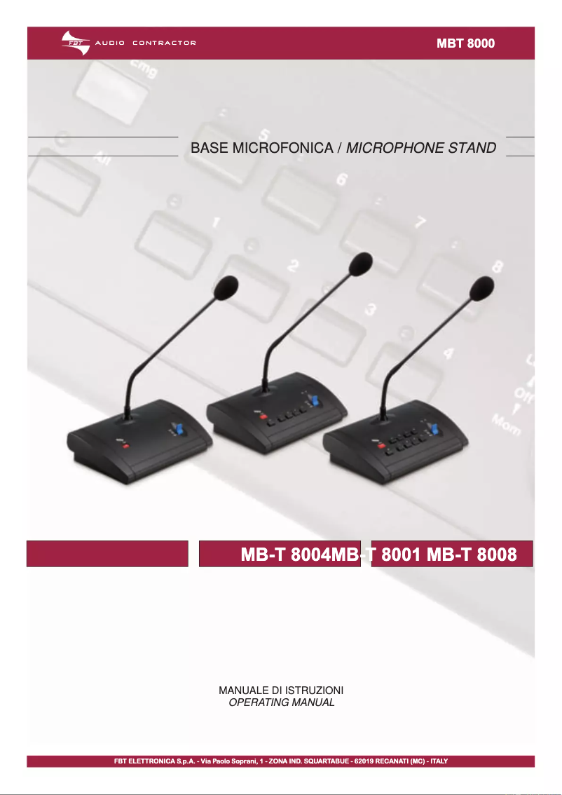 Image de la première page du manuel de l'appareil MB-T 8004