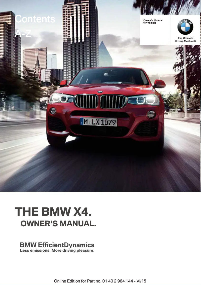 Page 1 de la notice Manuel utilisateur BMW X4 xDrive28i (2015)
