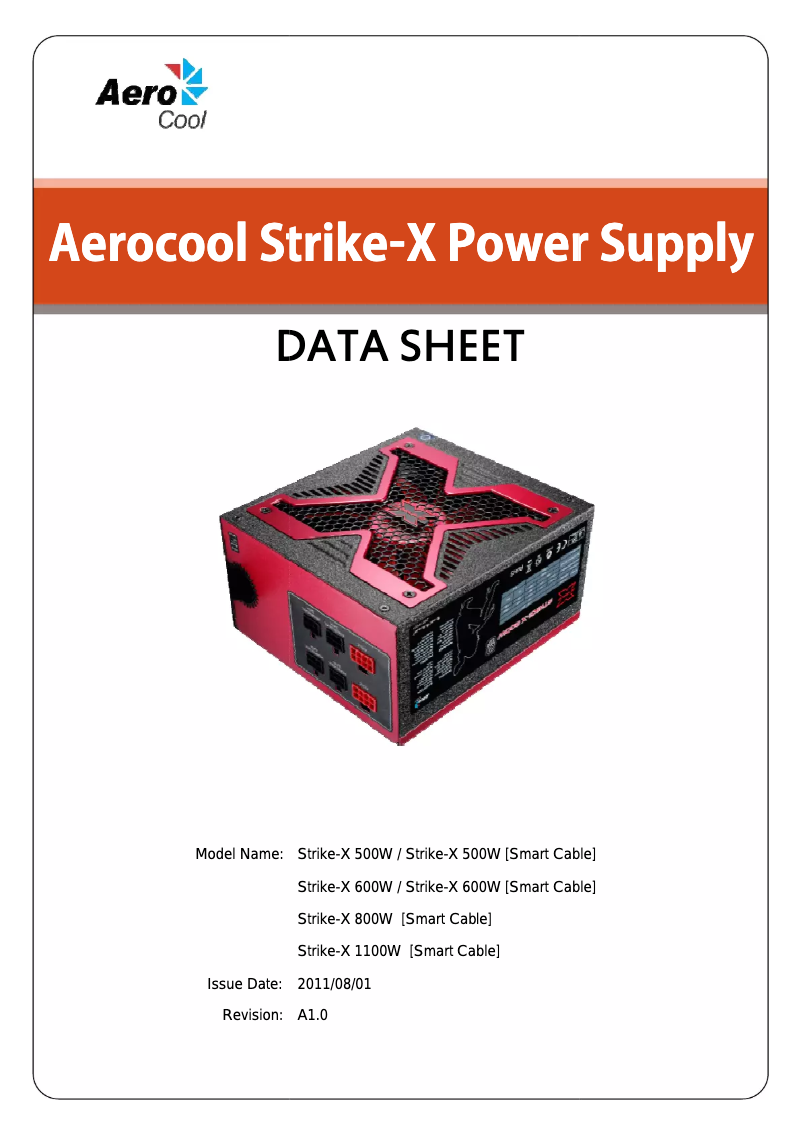 Page n°1 - Manuel utilisateur AeroCool Strike-X 500W