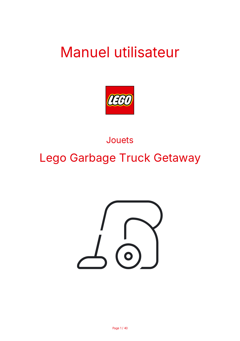 Image de la première page du manuel de l'appareil Garbage Truck Getaway