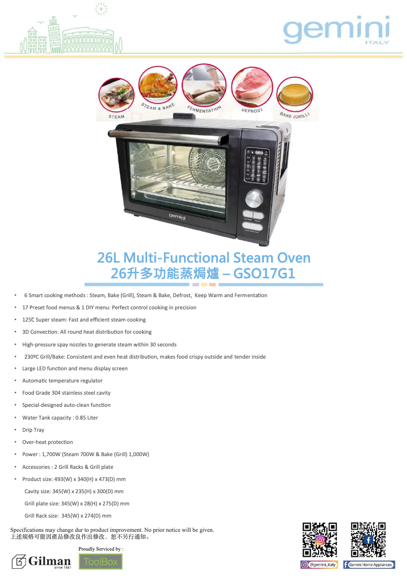 Page 1 de la notice Catalogue Gemini GSO17G1
