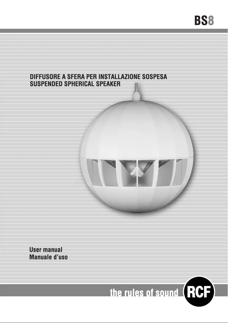 Page 1 de la notice Manuel utilisateur RCF BS 8