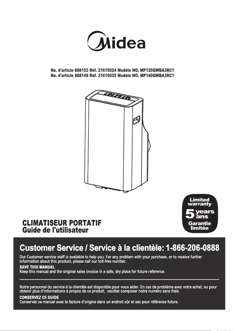 Página 1 del manual Manual de usuario Midea MP120QWBA3RC1