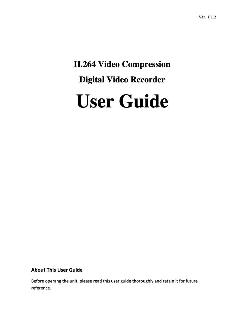 Image de la première page du manuel de l'appareil DVR-KHD0405M