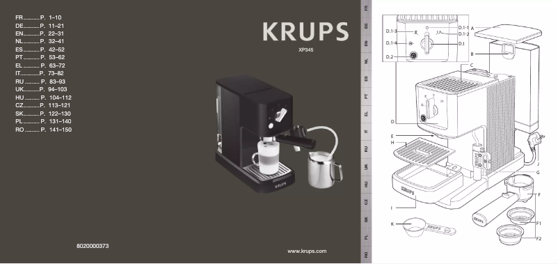 Página 1 del manual Manual de usuario Krups Calvi XP3458
