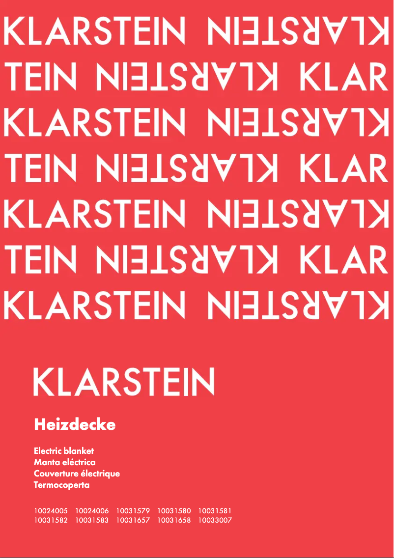 Page n°1 - Manuel utilisateur Klarstein 10031658