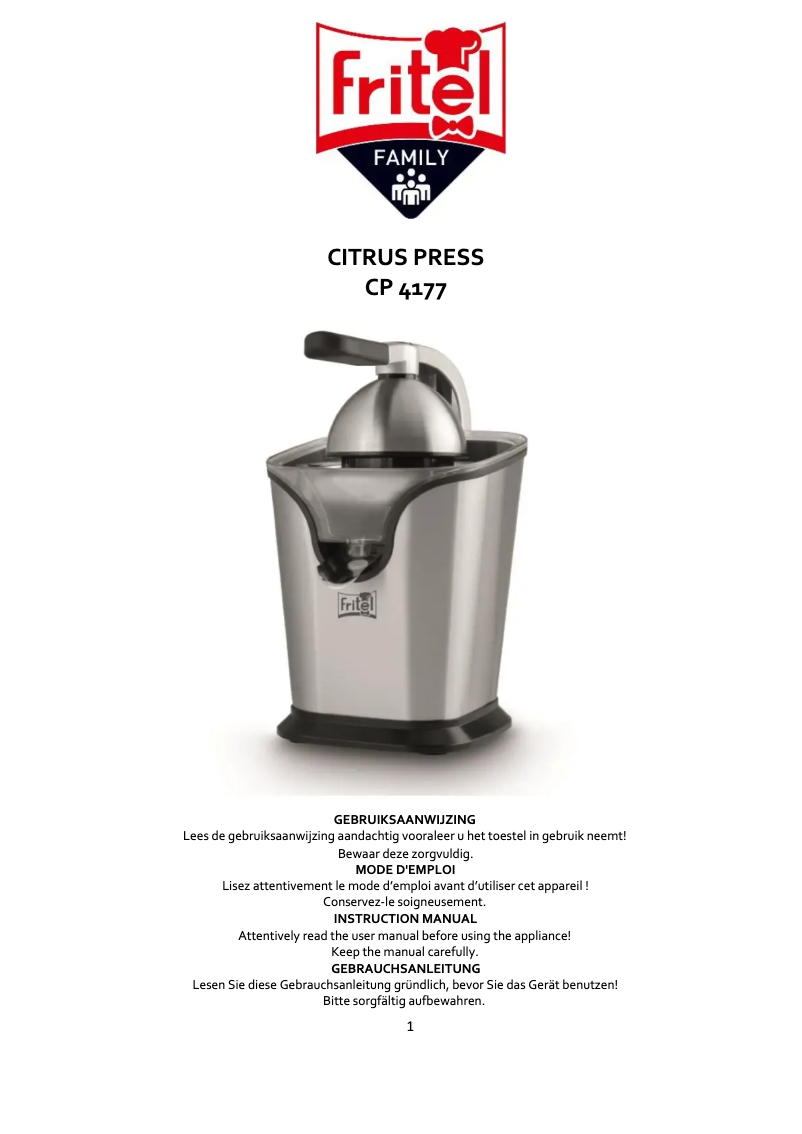 Page 1 de la notice Manuel utilisateur Fritel CP 4177