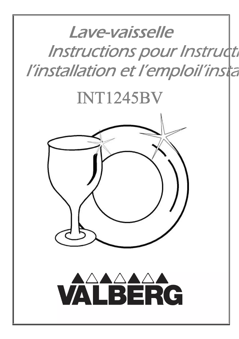 Page n°1 - Manuel utilisateur Valberg INT 1245 BV
