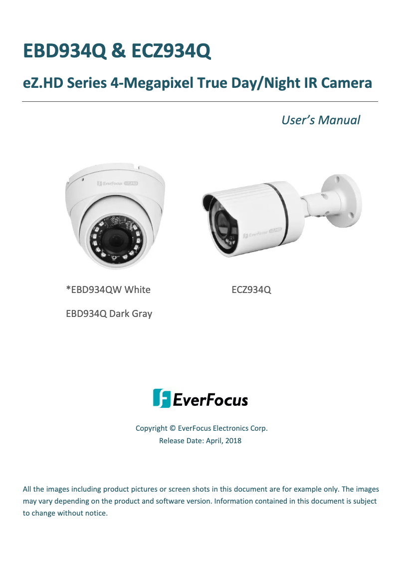 Page n°1 - Manuel utilisateur EverFocus EBD934Q