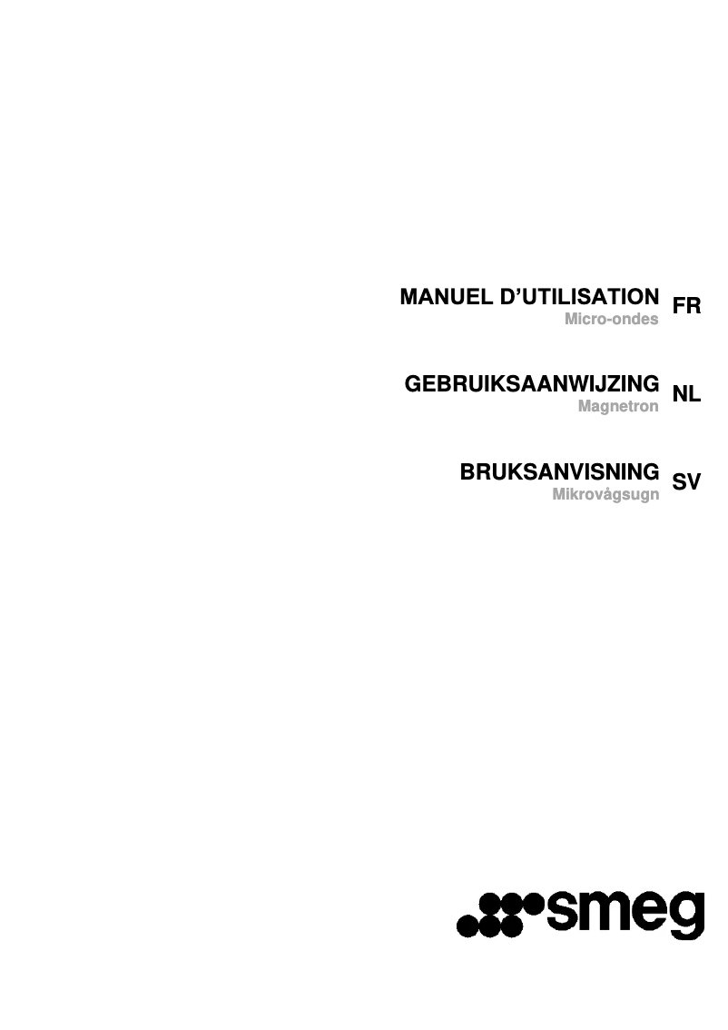 Page 1 de la notice Manuel utilisateur Smeg MP422X1