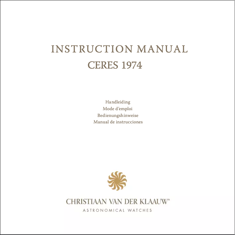 Página 1 del manual Manual de usuario Christiaan van der Klaauw Ceres 1974 CKCR3326