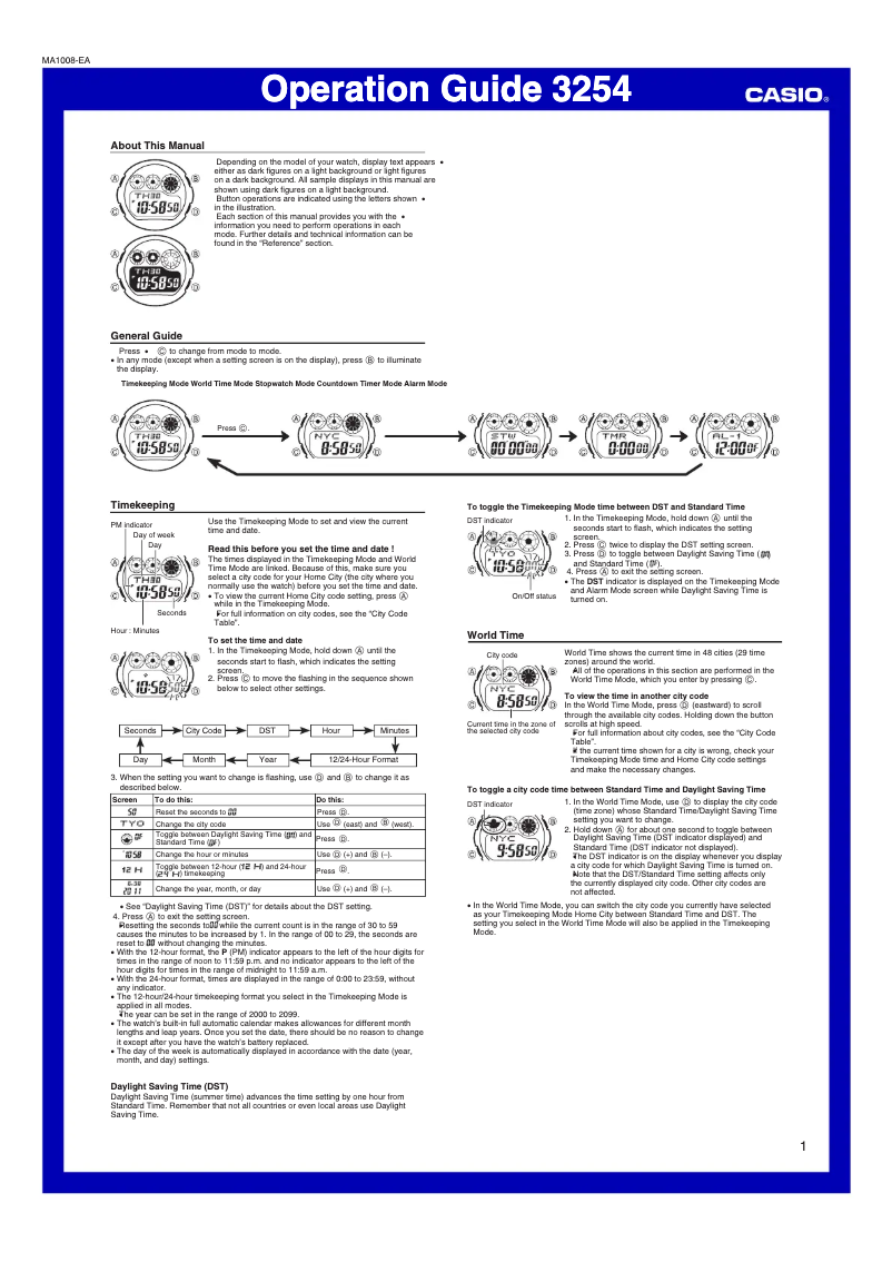 Page 1 de la notice Manuel utilisateur Casio BGD-121-2ER