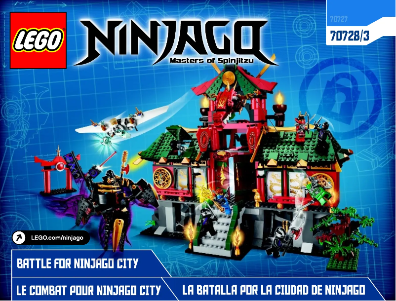 Page 1 de la notice Manuel utilisateur Lego Ninjago 70728