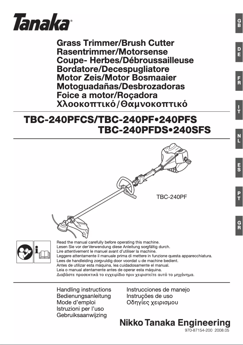 Page n°1 - Manuel utilisateur Tanaka TBC-240PFS