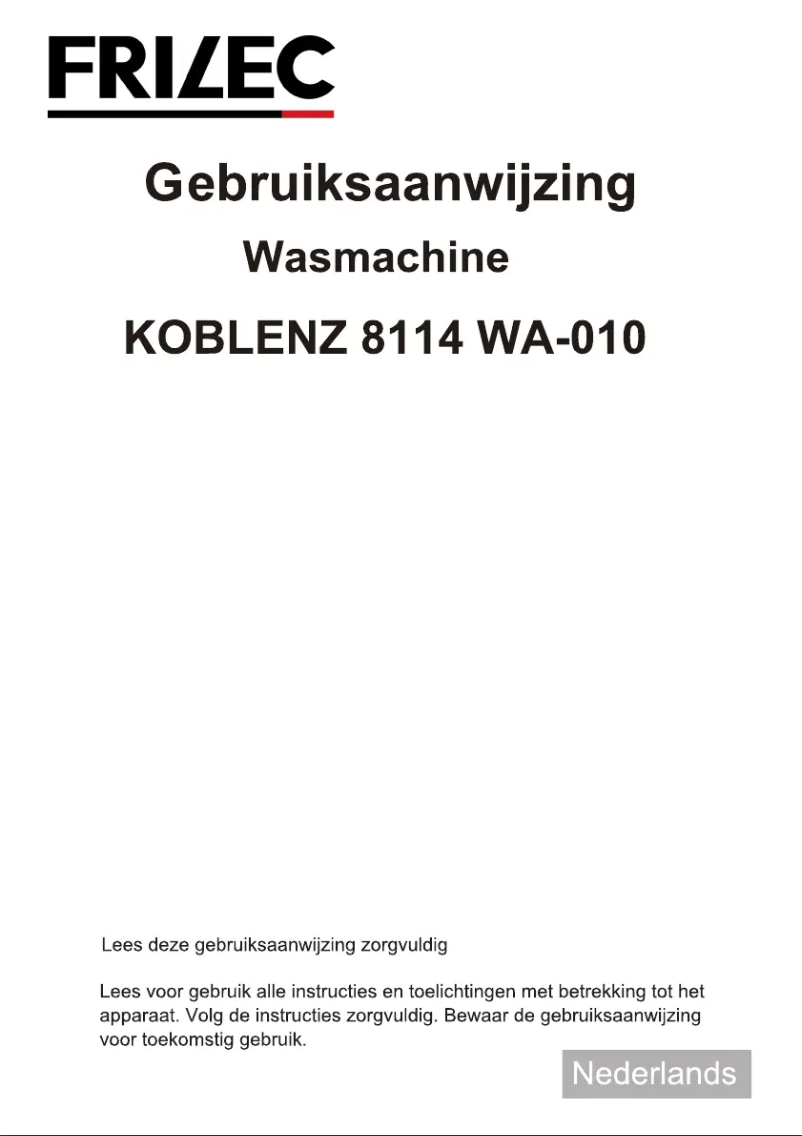 Page 1 de la notice Manuel utilisateur Frilec KOBLENZ 8114 WA-010