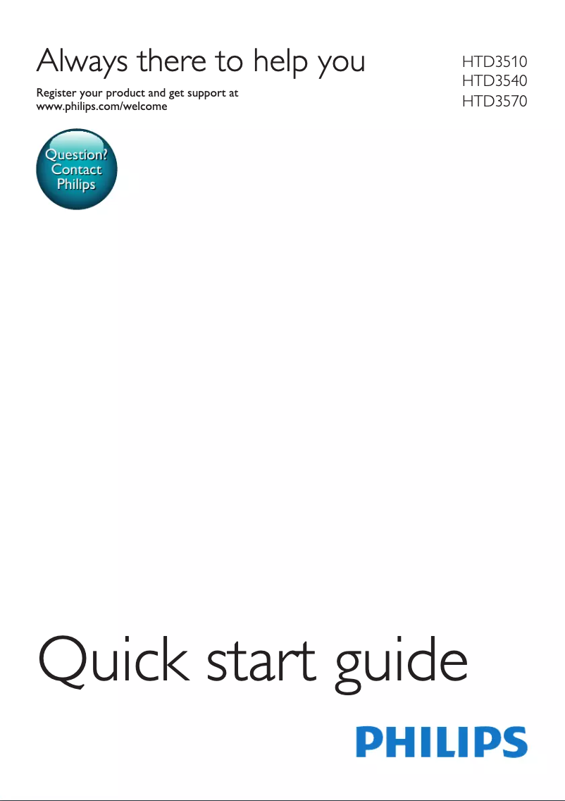 Page 1 de la notice Guide de démarrage rapide Philips HTD3570