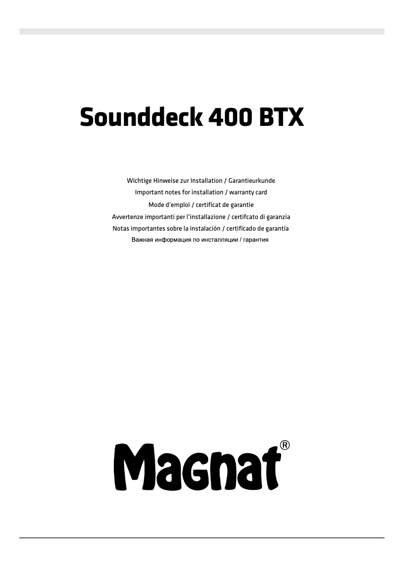 Image de la première page du manuel de l'appareil 400BTX