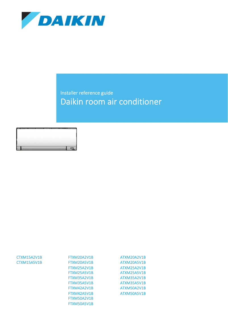 Page n°1 - Guide d'installation Daikin ATXM20A2V1B
