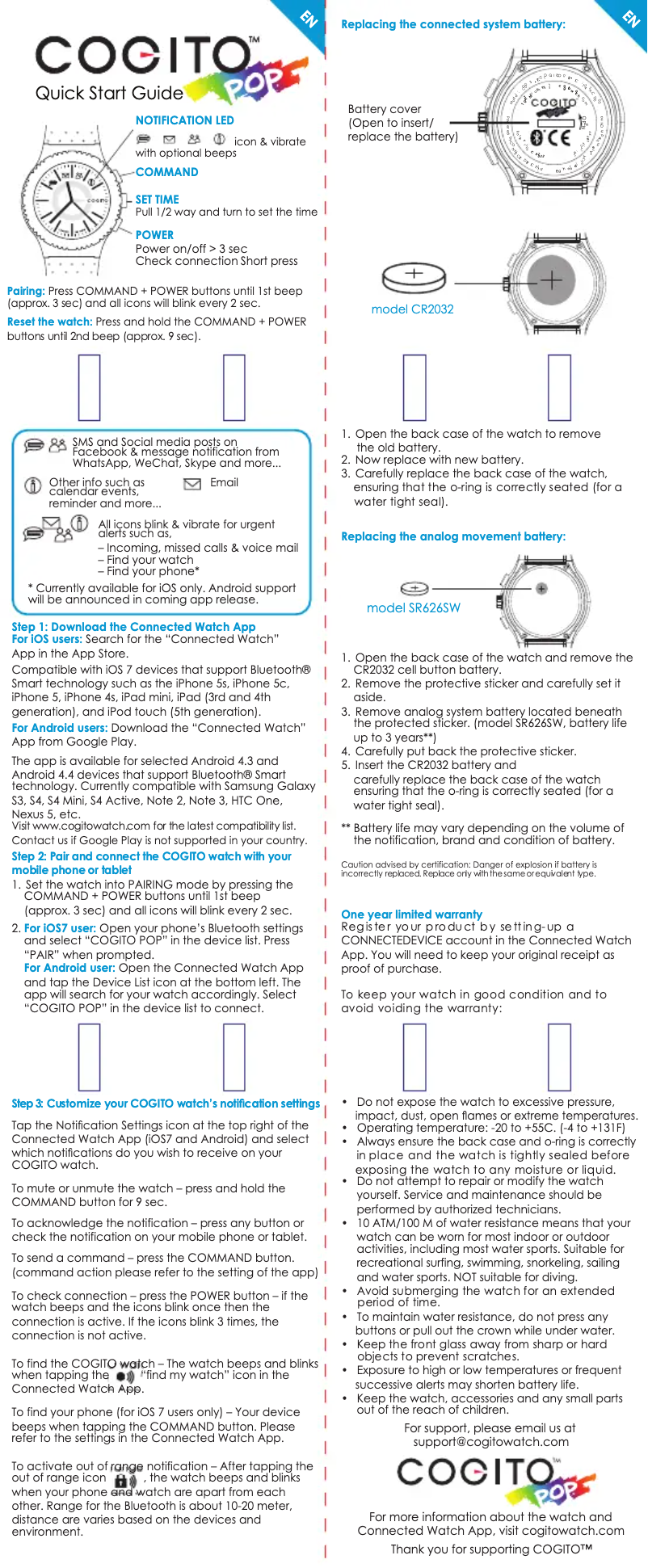 Página 1 del manual Guía de inicio rápido COGITO Pop