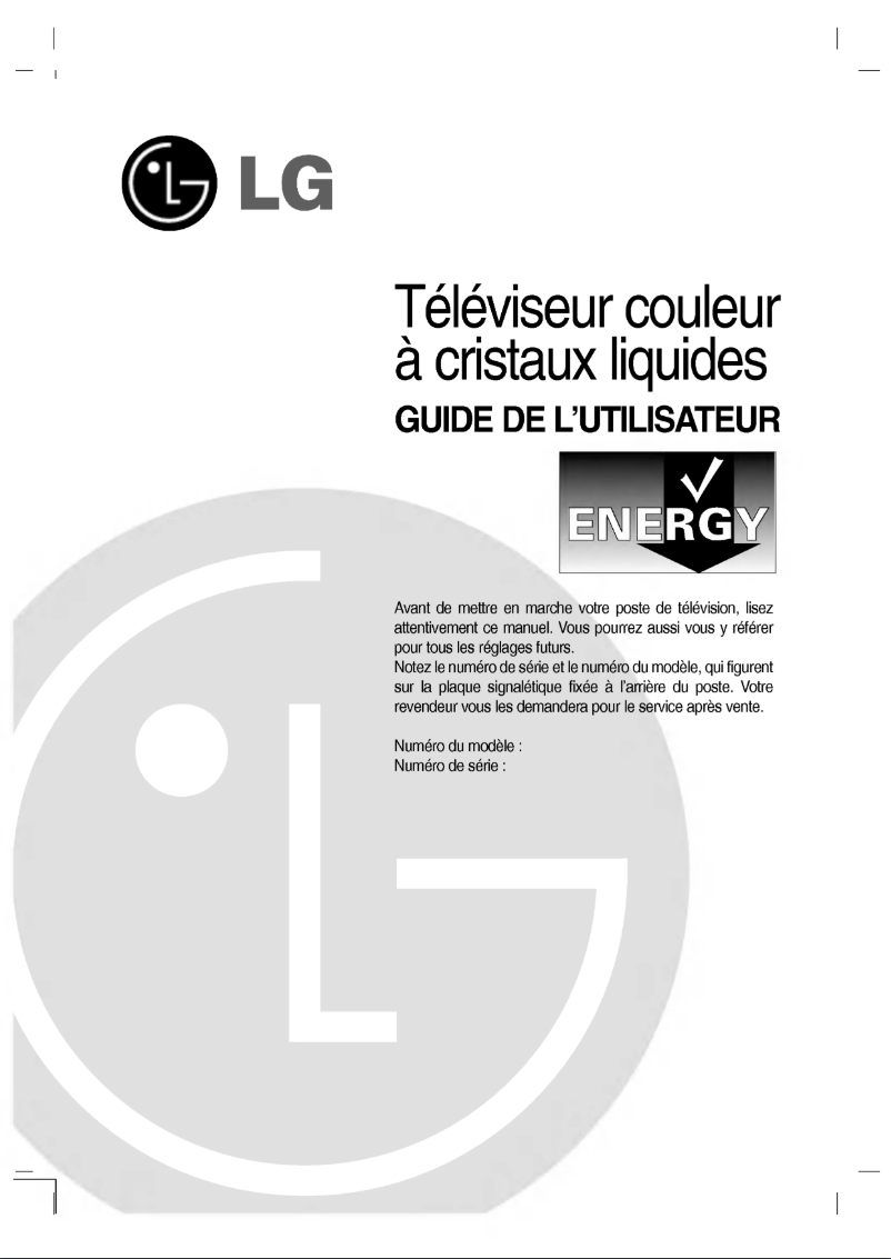 Page n°1 - Manuel utilisateur LG RZ-32LZ50