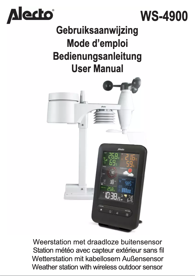 Page n°1 - Manuel utilisateur Alecto WS-4900