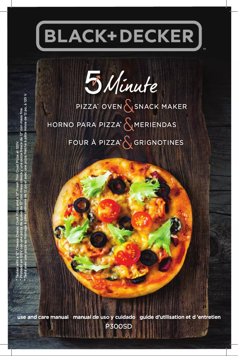 Page 1 de la notice Manuel utilisateur Applica BD Pizza Oven