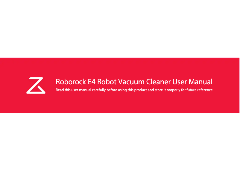 Page n°1 - Manuel utilisateur Roborock E4