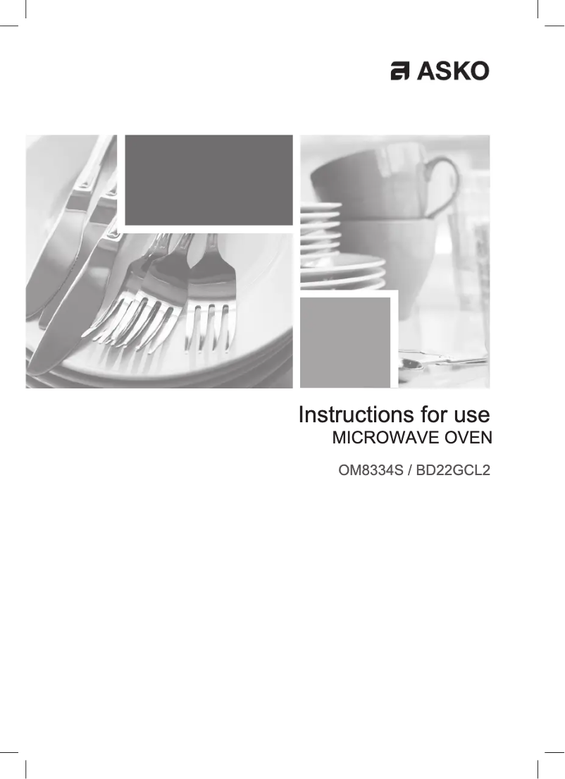 Page n°1 - Guide d'installation Asko OM8334S