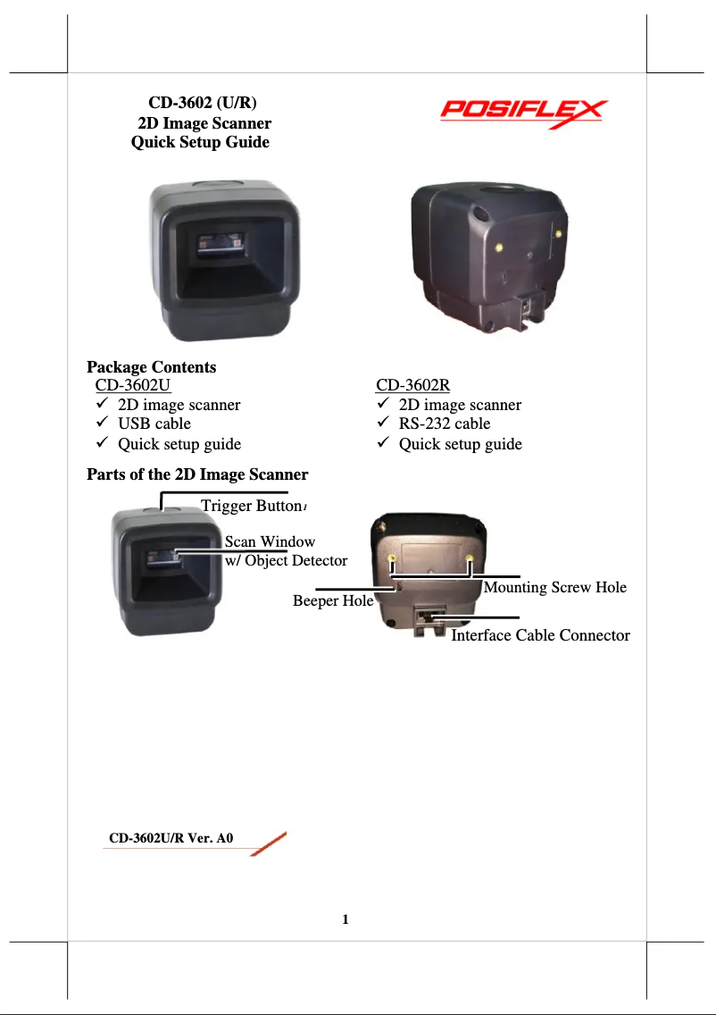 Image de la première page du manuel de l'appareil CD-3602U