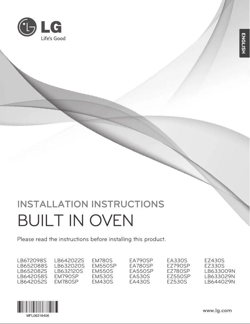 Page 1 de la notice Guide d'installation LG LB642058S