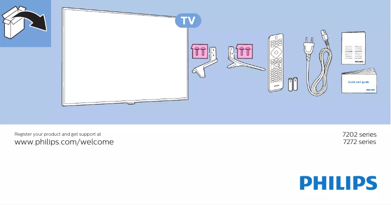 Page 1 de la notice Guide de démarrage rapide Philips 49PUS7101