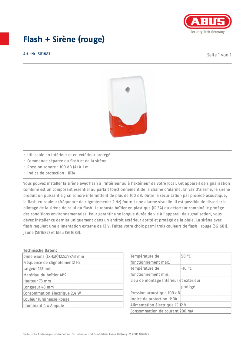 Image de la première page du manuel de l'appareil SG1681