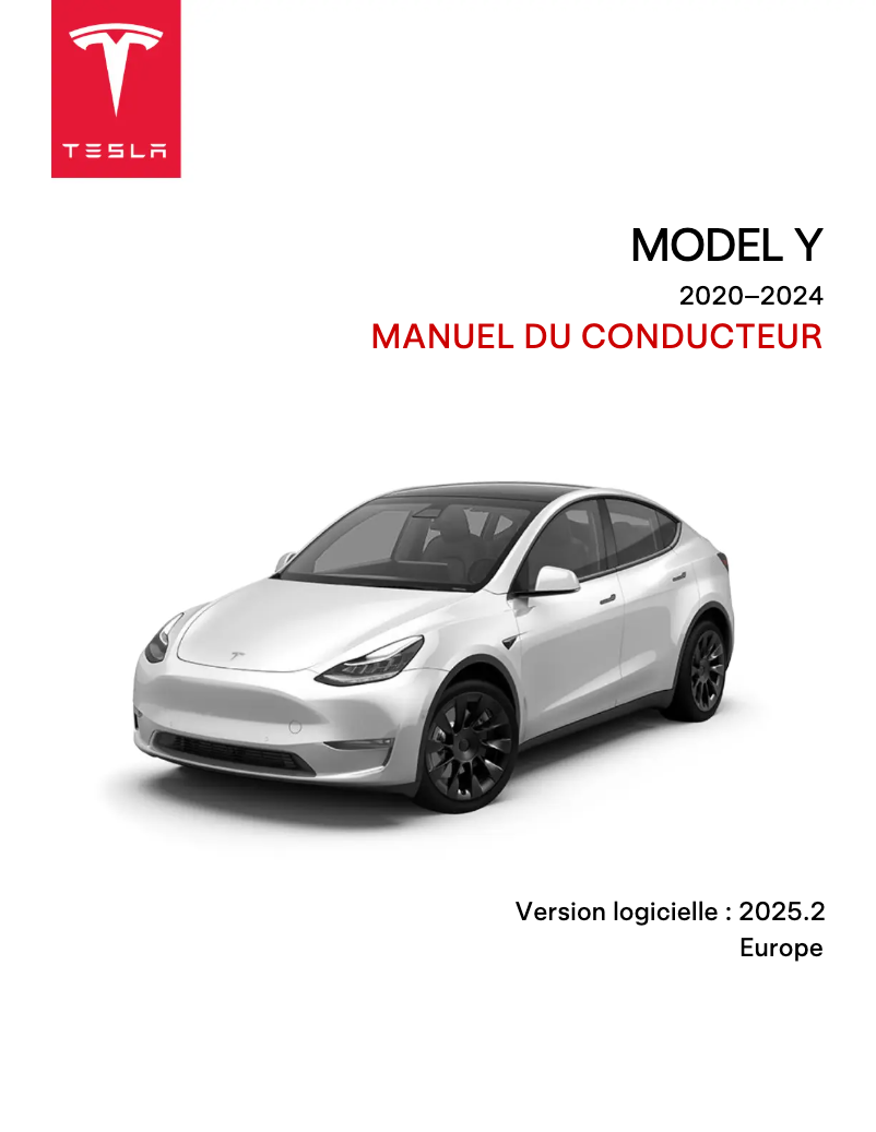 Page 1 de la notice Manuel utilisateur Tesla Model Y (2020)