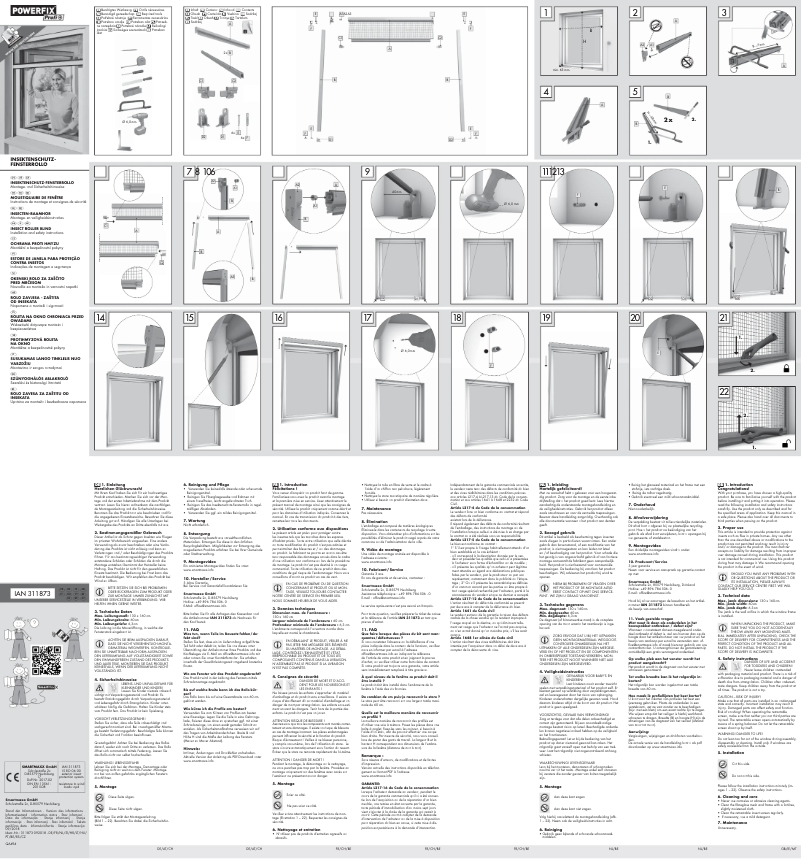 Page 1 de la notice Manuel utilisateur Powerfix IAN 311873