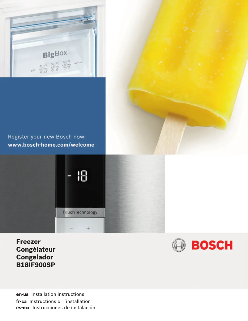 Page n°1 - Guide d'installation Bosch B18IF900SP