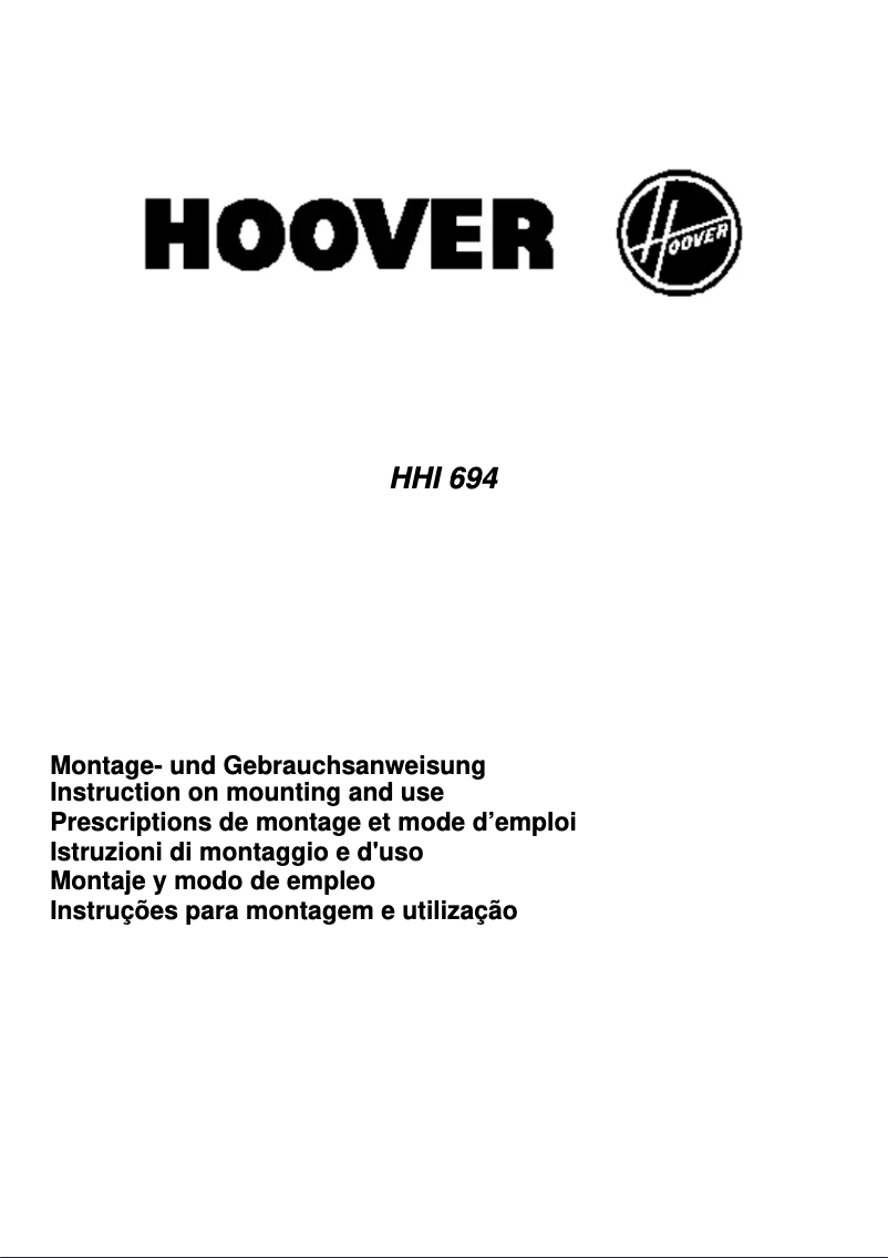 Página 1 del manual Manual de usuario Hoover HHI 694 X