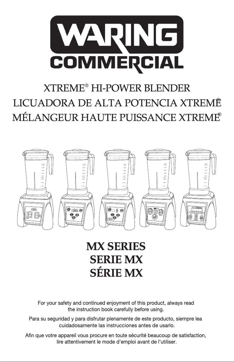 Page n°1 - Instructions / montage Waring Commercial MX1300XTS