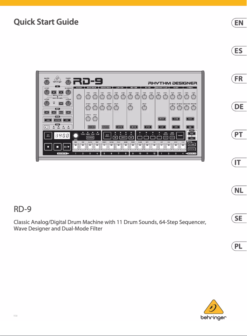 Page n°1 - Manuel utilisateur Behringer RD-9