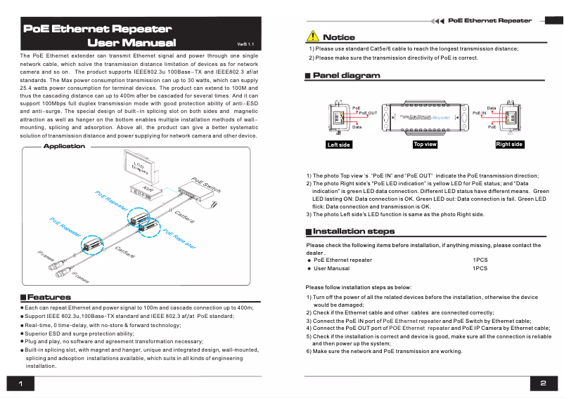 Page 1 de la notice Manuel utilisateur UTEPO UTP3-VER01-PoE