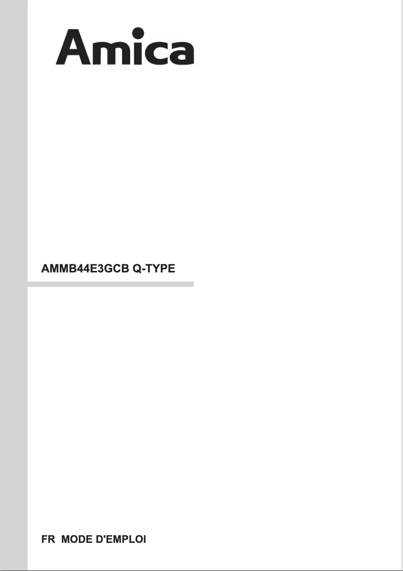 Page 1 de la notice Manuel utilisateur Amica Q-Type AMMB44E3GCB