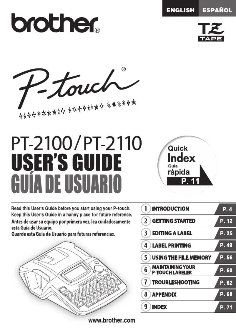 Page n°1 - Manuel utilisateur Brother P-Touch 2110
