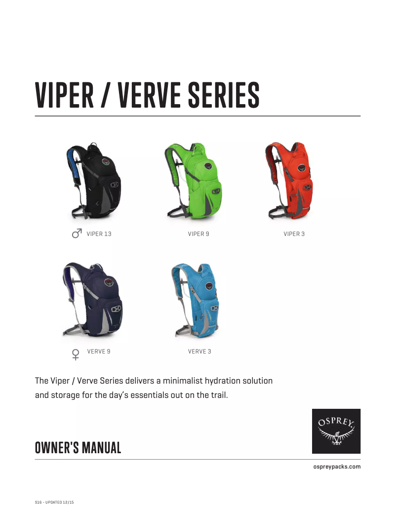 Page 1 de la notice Manuel utilisateur Osprey Viper 9