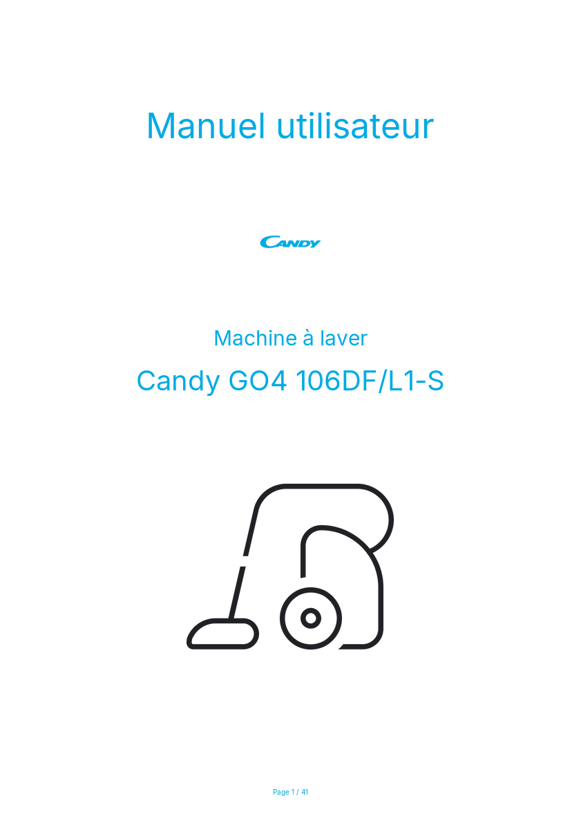 Image de la première page du manuel de l'appareil GO4 106DF/L1-S