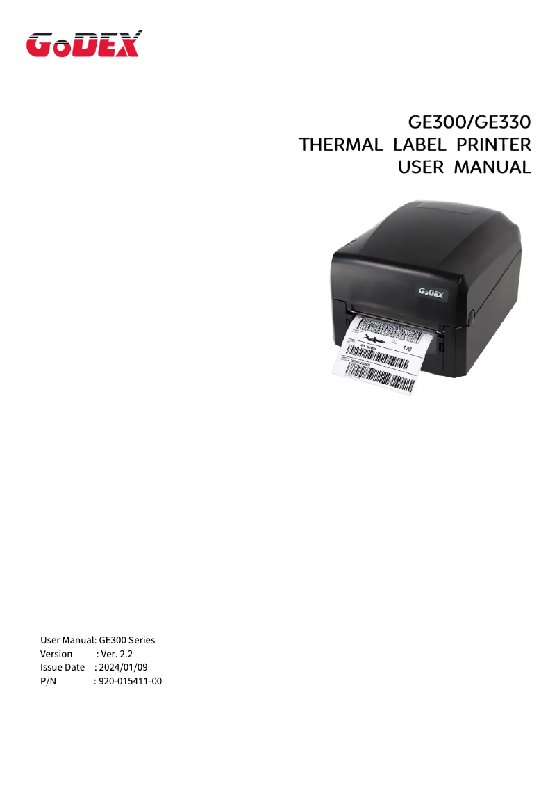 Page n°1 - Manuel utilisateur Godex GE300